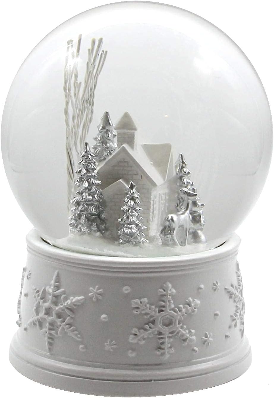 100MM White Christmas Snow Globe with Music
