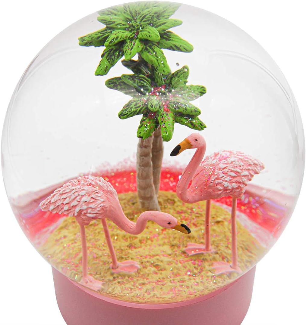 ANGELLOONG Pink Flamingo Snow Globe for Kids