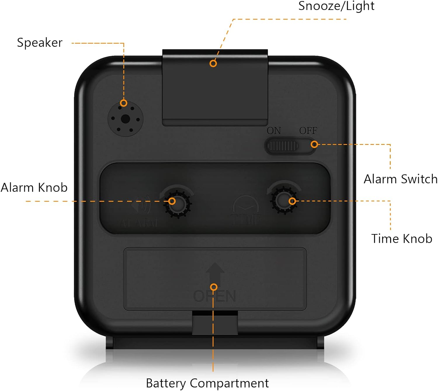 JXTZ Silent Alarm Clock with Night Light