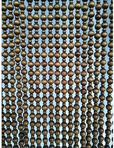 OKUOKA 25 Strands Wooden Beaded Curtain Valance