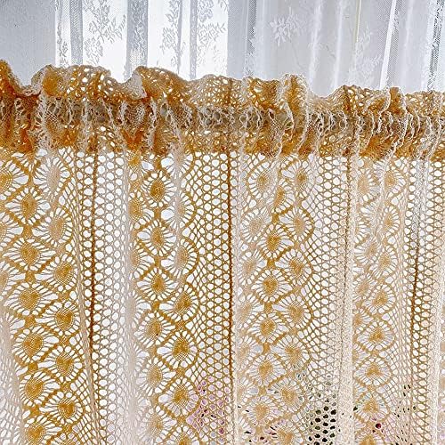 Rustic Crochet Curtain Valance for Kitchen Bathroom