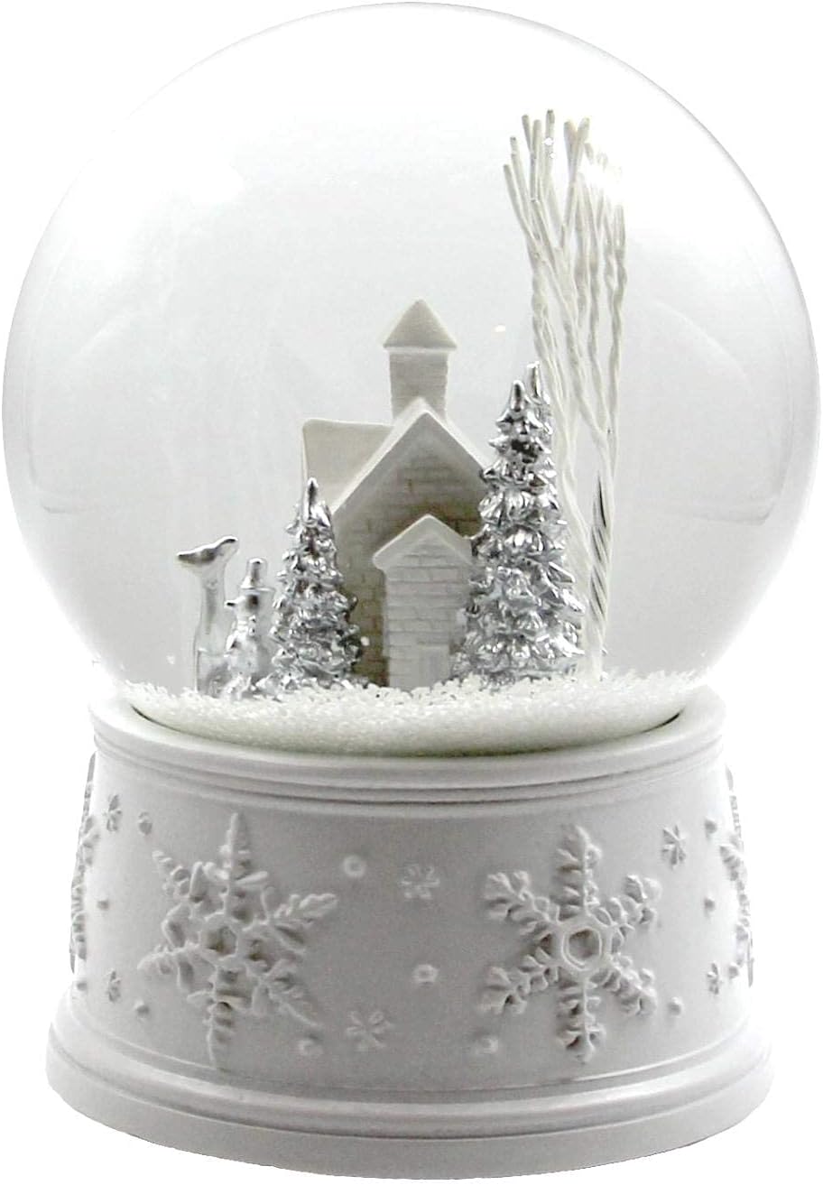 100MM White Christmas Snow Globe with Music