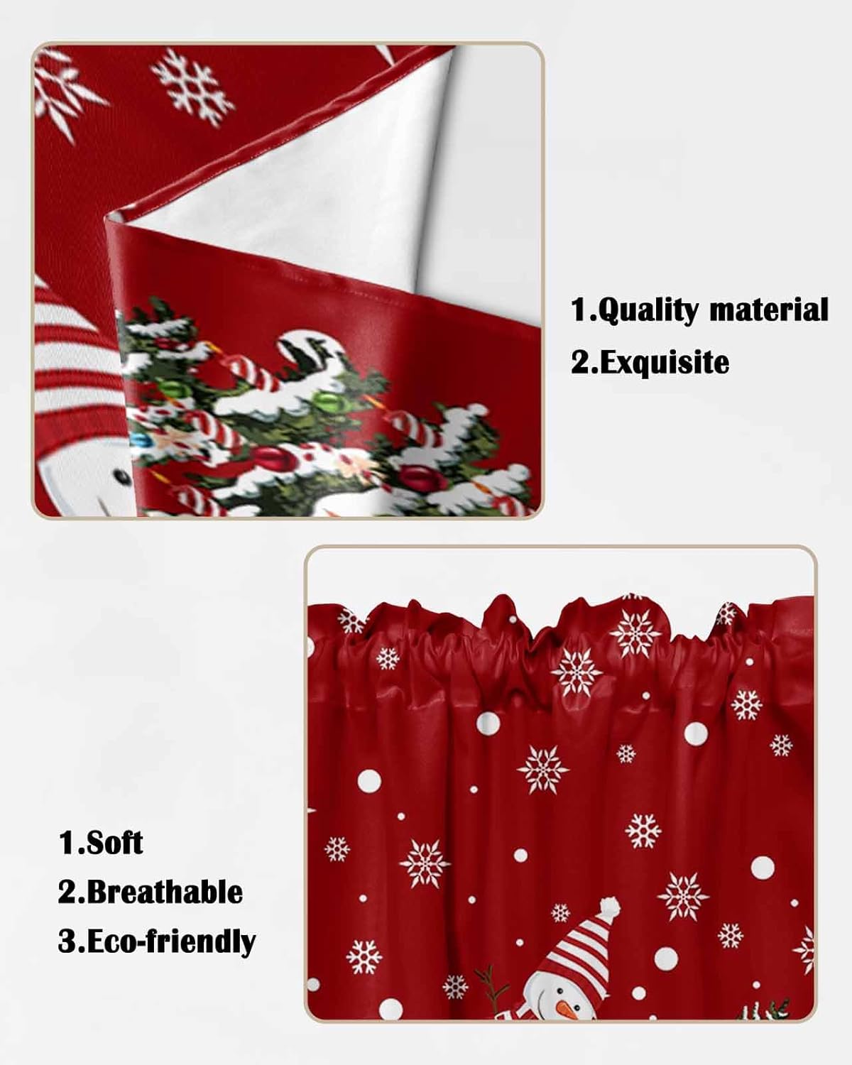 Christmas Swag Curtain Valance for Windows 28x36 Inch
