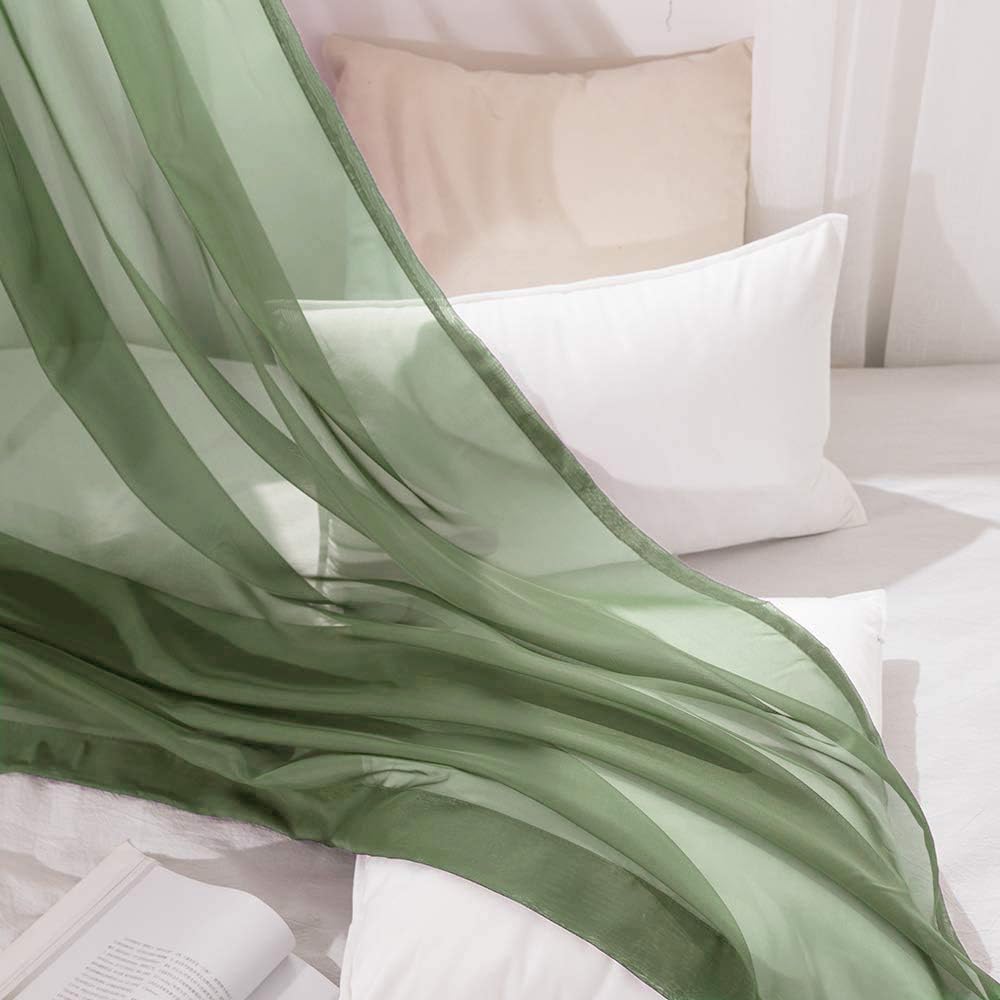 MIULEE Sheer Window Scarf Valance Spring Elegant Swag Curtain