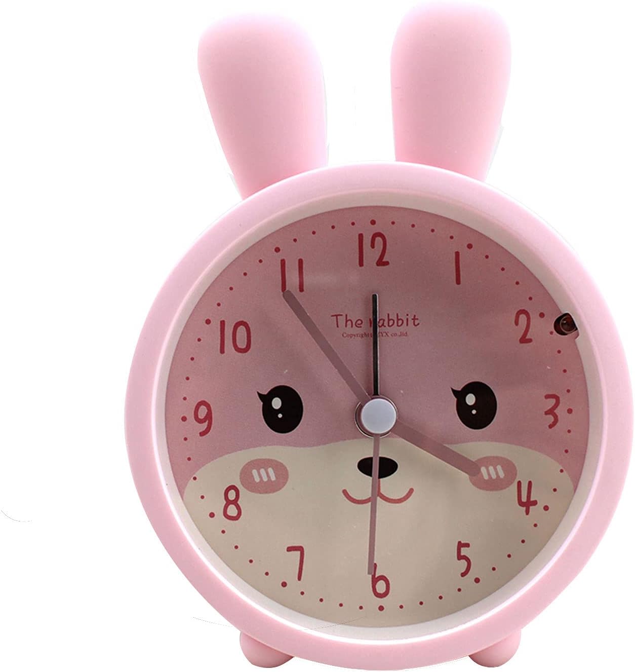 3 in 1 Cartoon Pink Rabbit Silicone Alarm Clock with Night Light