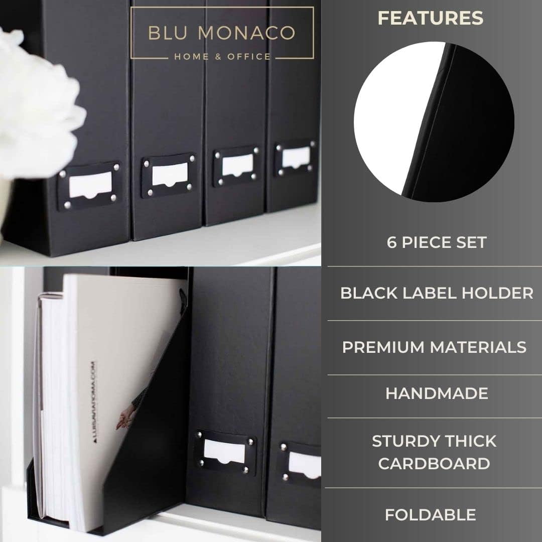 Blu Monaco Foldable Magazine File Holder Set of 6