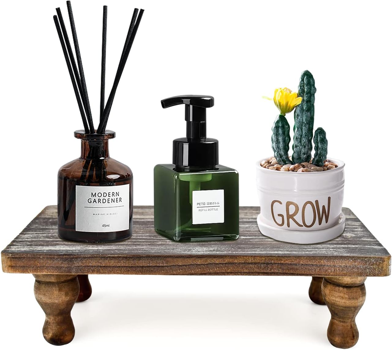 Rustic Wooden Riser with Pedestal Stand for Home Decor