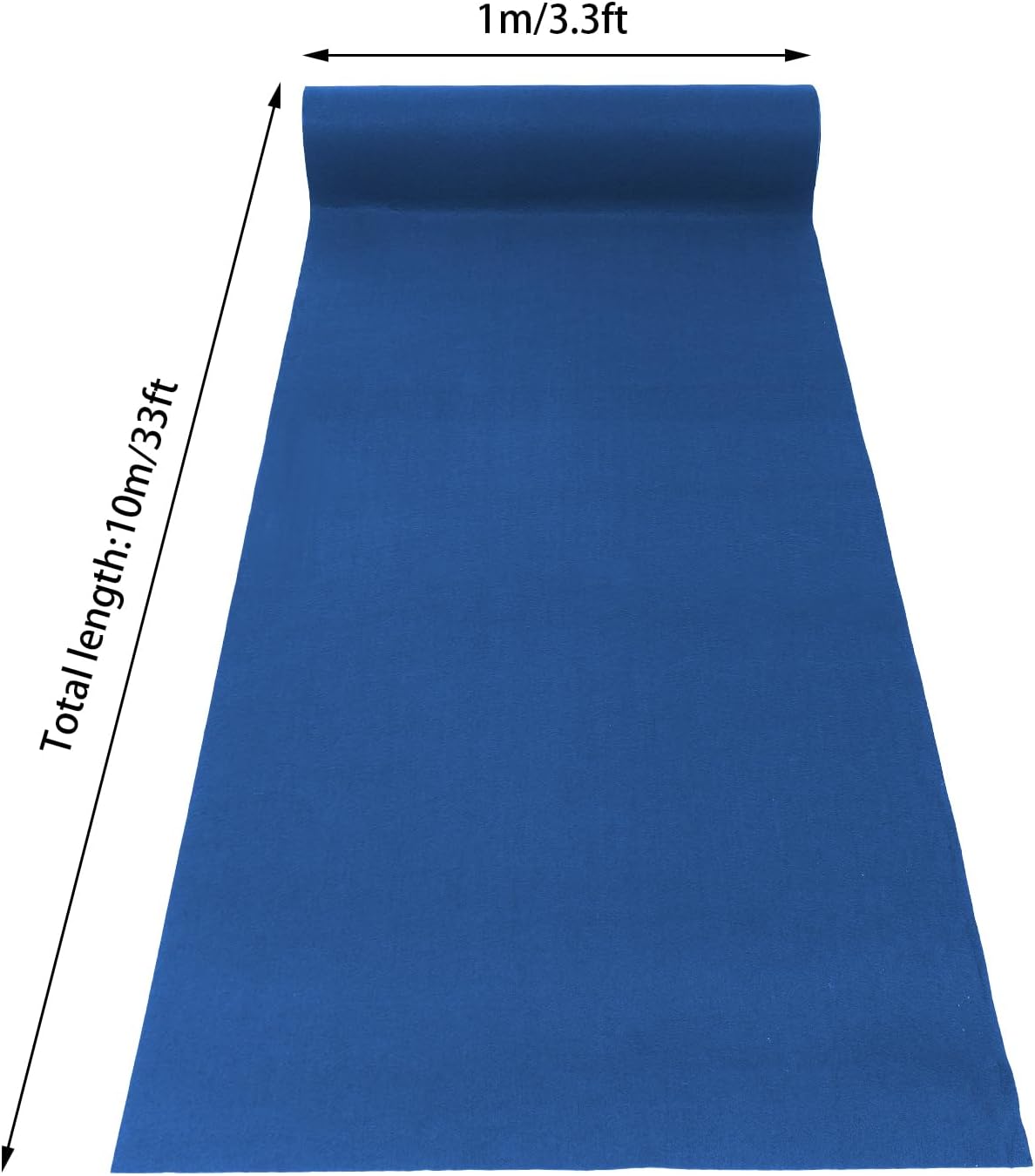 CNCEST Blue Carpet Runner for Party 33ft Non-Slip Runway Rug