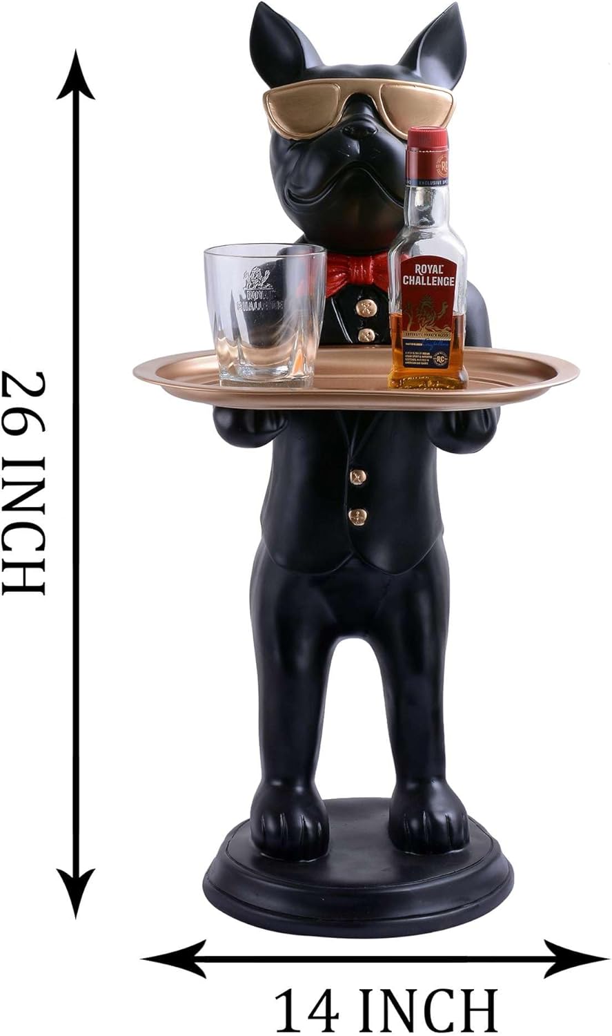 Cool Dog Sculpture with Plate for Home Dcor