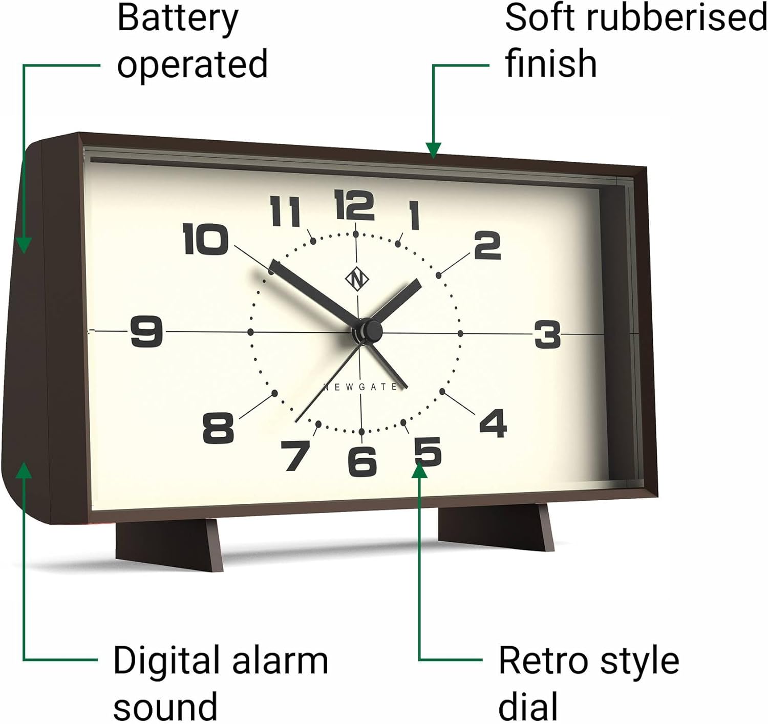 NEWGATE Wideboy Alarm Clock with Retro Design