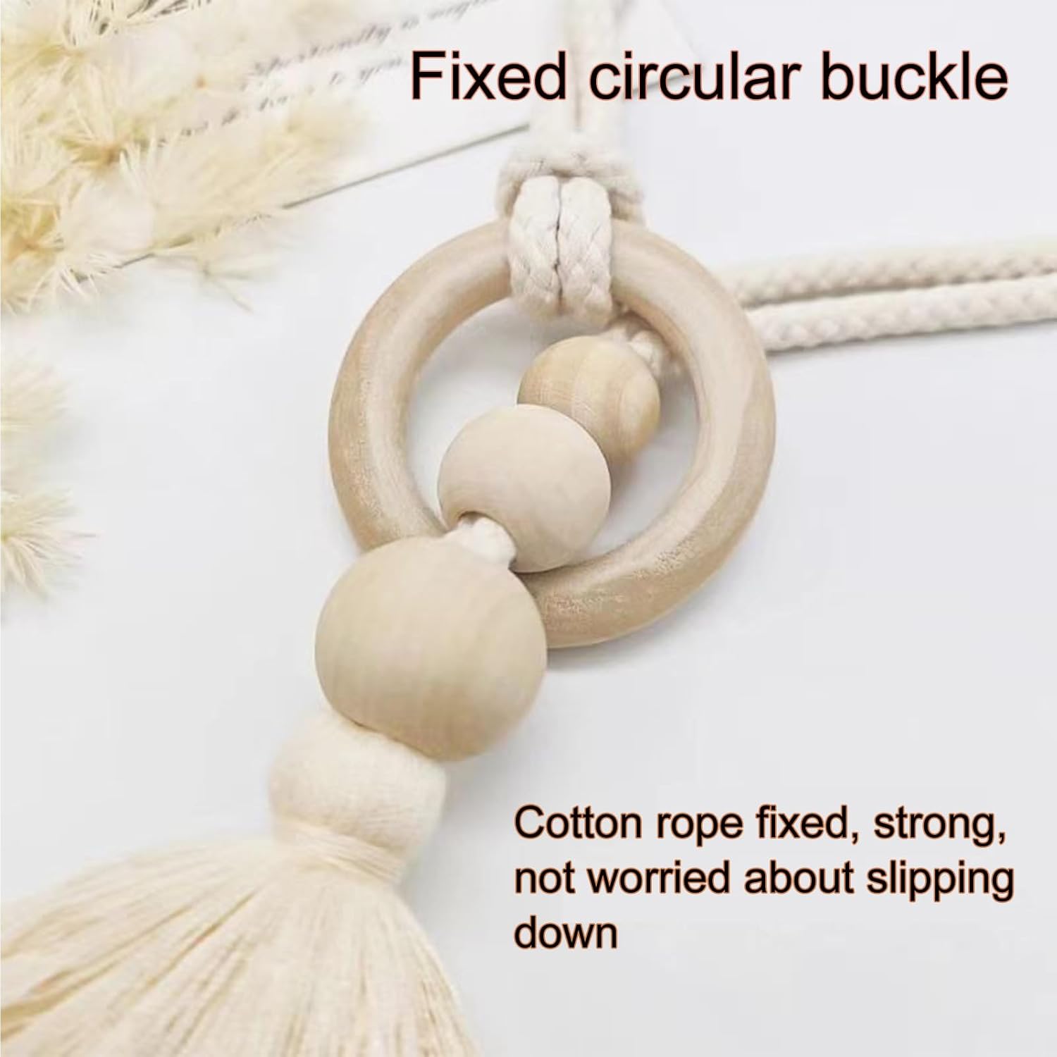 2pcs Wooden Bead Curtain Tiebacks Coffee