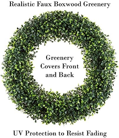 Pure Garden 195 Inch Boxwood Wreath