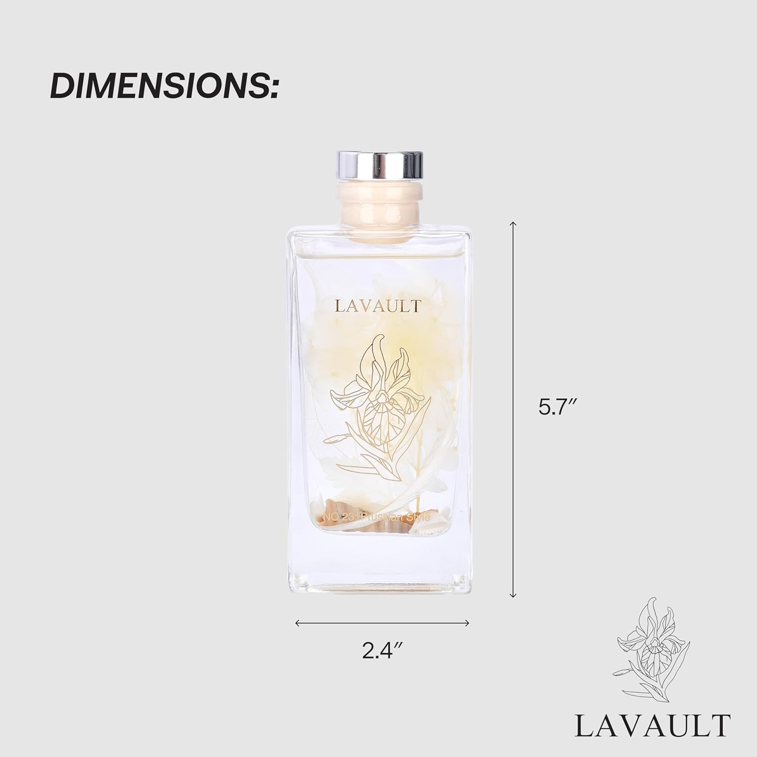 Lavault Reed Diffuser Set with Real Dry Flowers