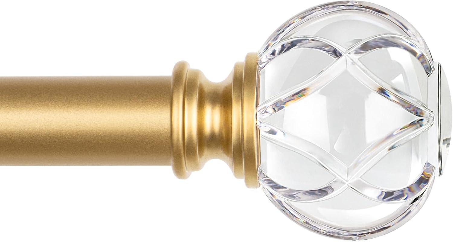 KAMANINA 1 Inch Gold Curtain Rods 32-86 Inches