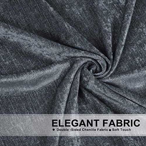 ELKCA Grey Chenille Valance for Living Room and Kitchen