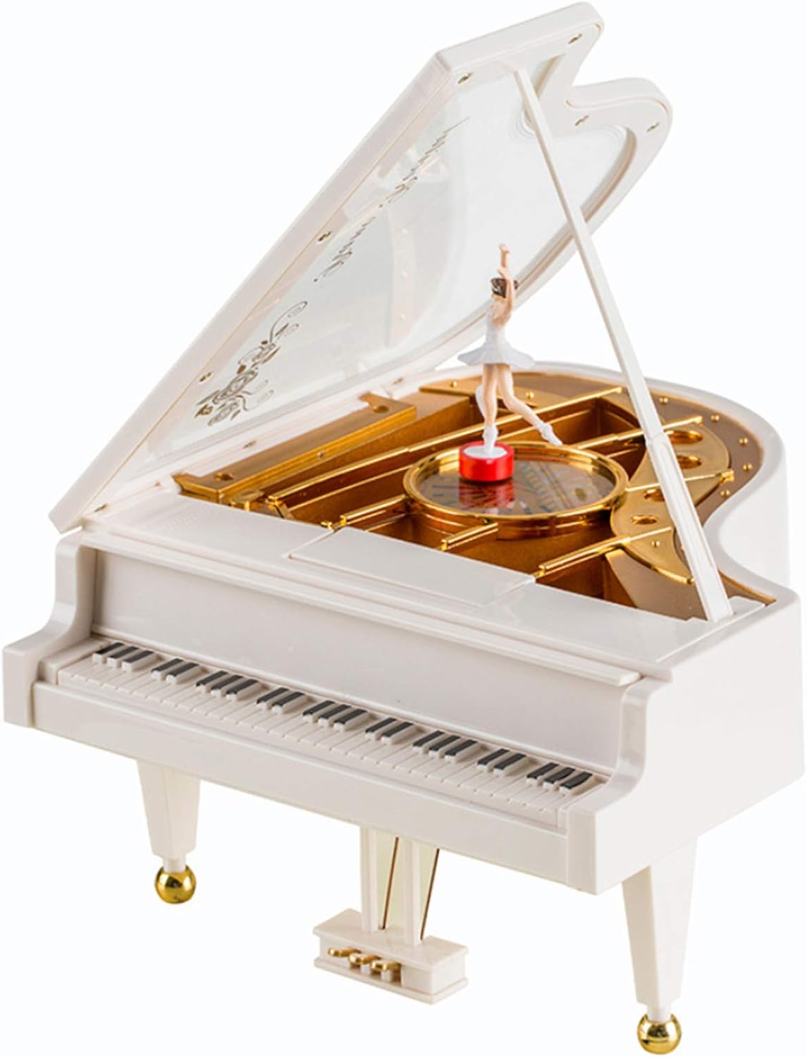 Hvogvok Ballerina Music Box White Classical Dancing Jewelry Box for Women Girls