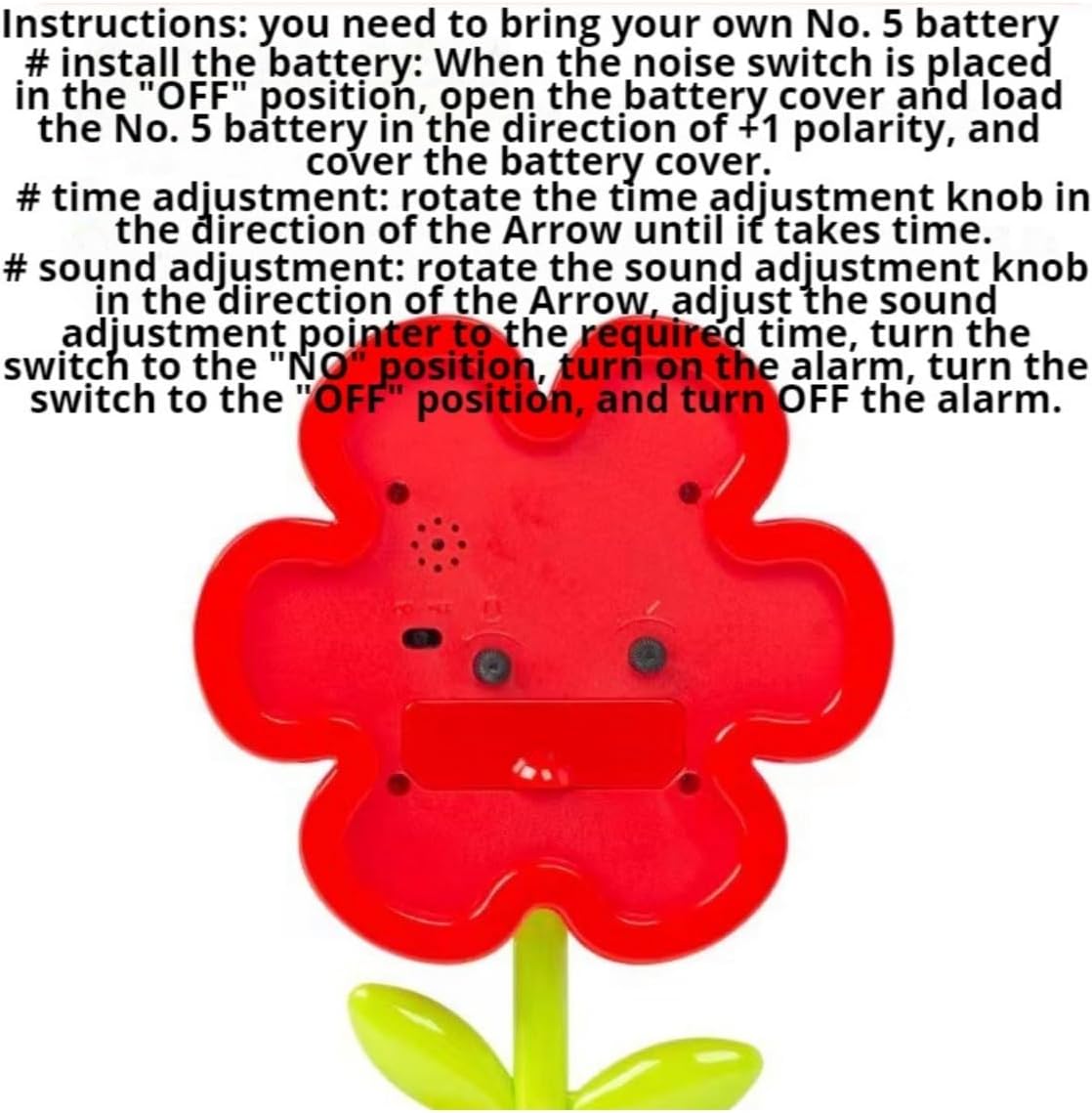 POMN Flower Alarm Clock for Kids Bedroom Pink