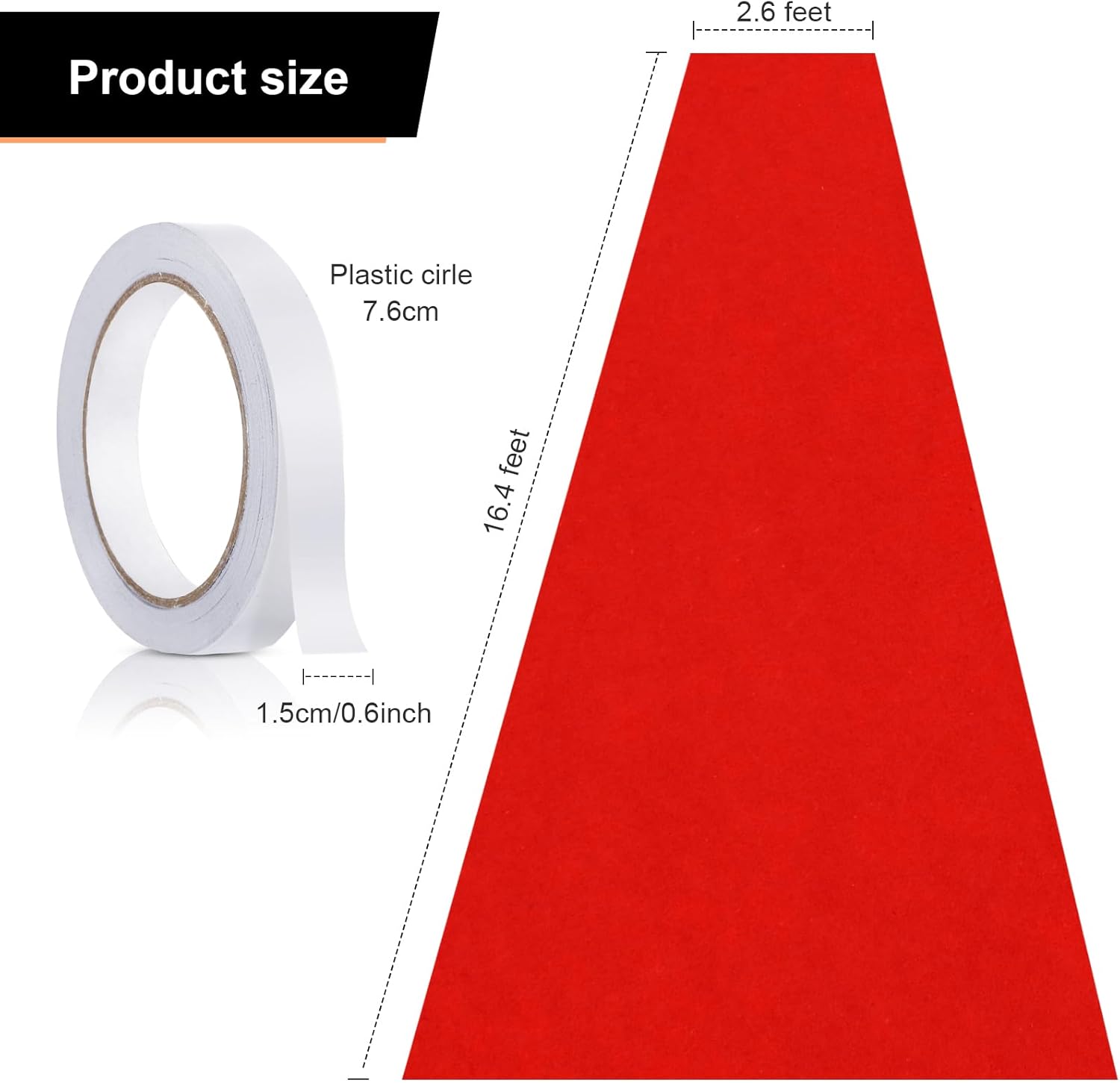 Preboun Red Carpet Runner 26x164ft Party Aisle Rug