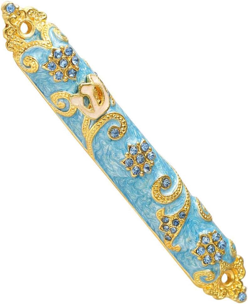 Matashi 45 Inch Hand Painted Mezuzah with Gold and Crystals