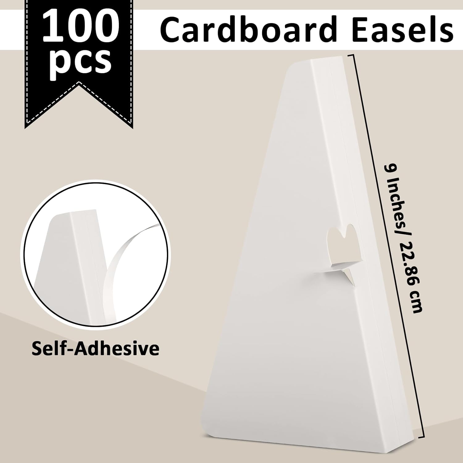 100 PCS 9 Inch Self Stick Cardboard Easel Backs
