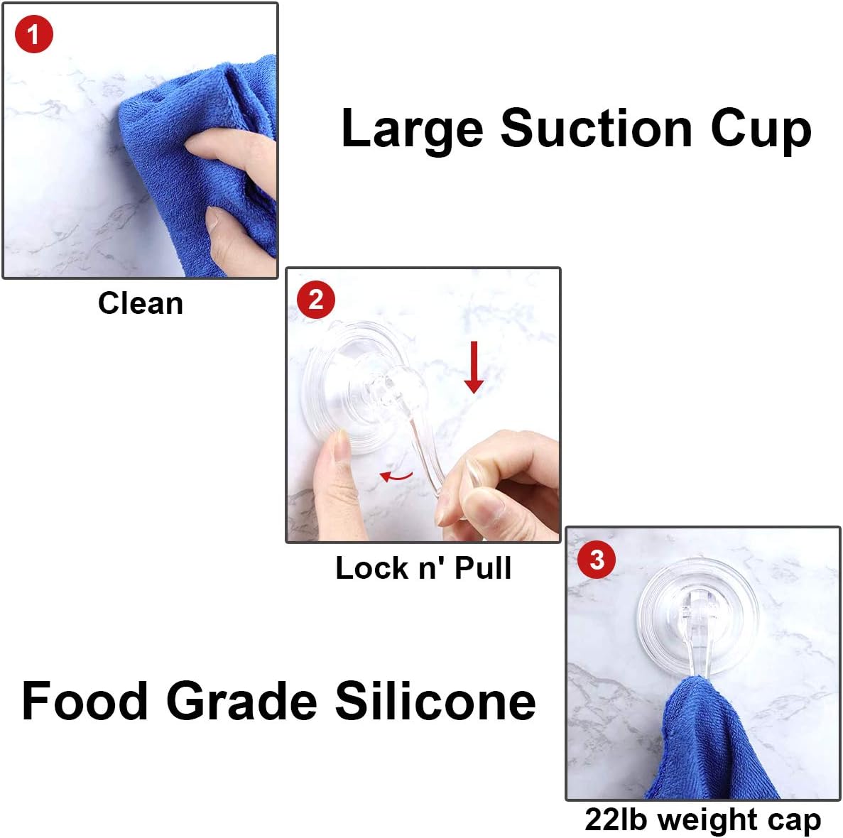 8PCS Wreath Hanger Suction Hooks Key Lock