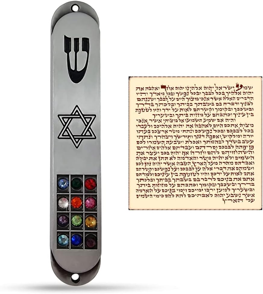 TALISMAN4U Pewter Mezuzah with Scroll for Door