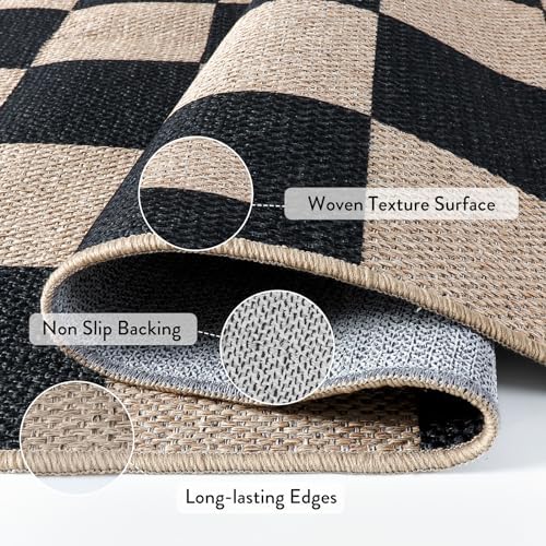 Lahome Checkered Jute Inspired Carpet 3x5