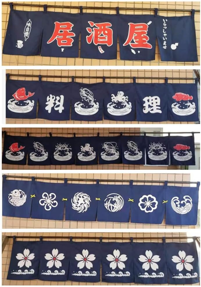 Japanese Sushi Restaurant Noren Hanging Curtain Valance 43x210CM