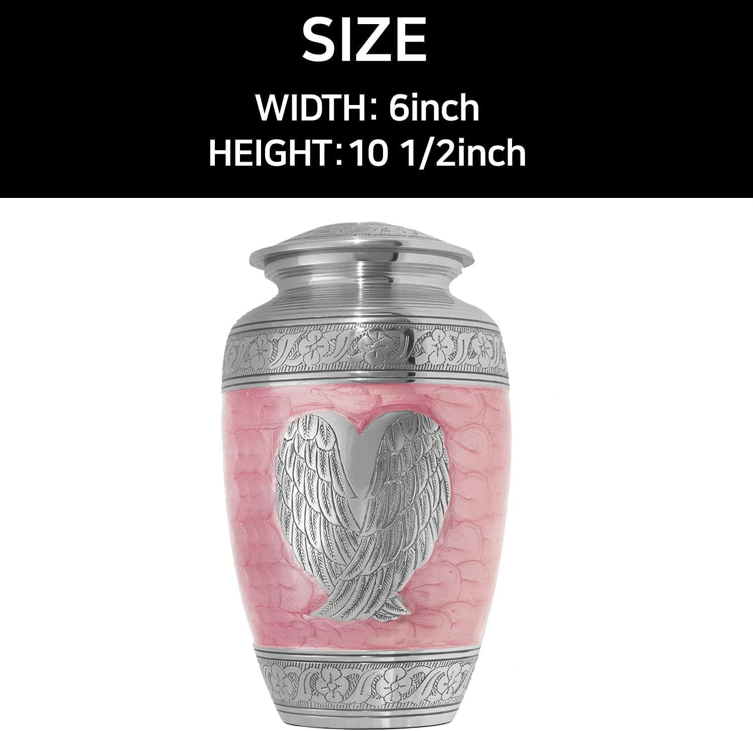 LETUSTO Cremation Urn for Human Ashes Angel Wing Pink