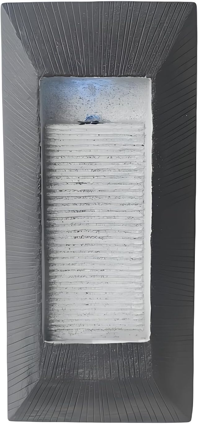 GIDITA 234 In Wall Mounted Modern Resin LED Water Fountain - Charcoal Gray