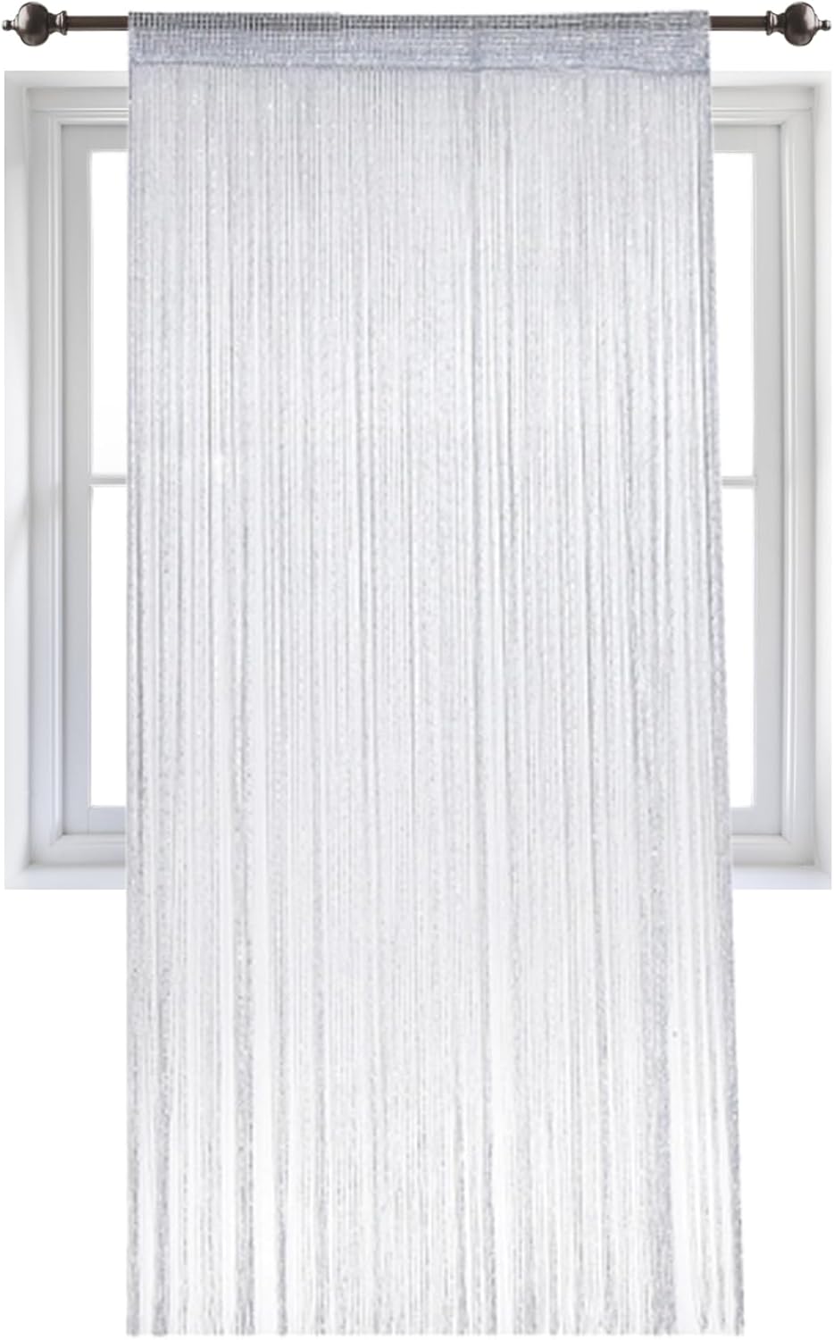 Eioflia Beaded Door Curtain 79x39 Inch Grey