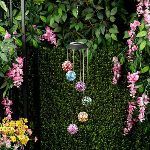 Alpine Corporation RGG648SLR Solar Hanging Gem Sphere Mobile