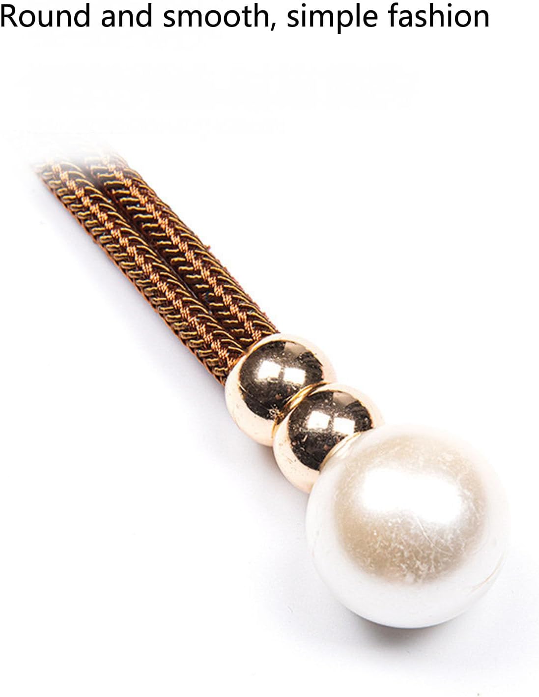 2 PCS Adjustable Big Pearl Curtain Tiebacks No Punching Required