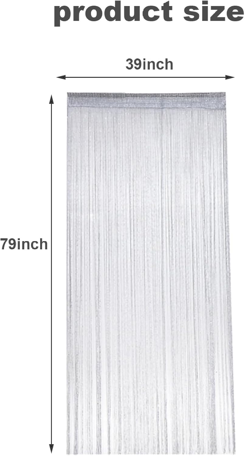 Eioflia Beaded Door Curtain 79x39 Inch Grey
