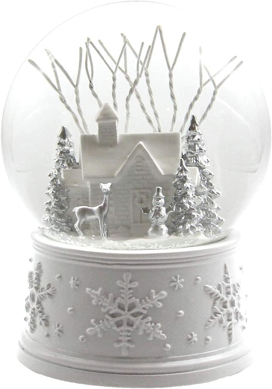 100MM White Christmas Snow Globe with Music