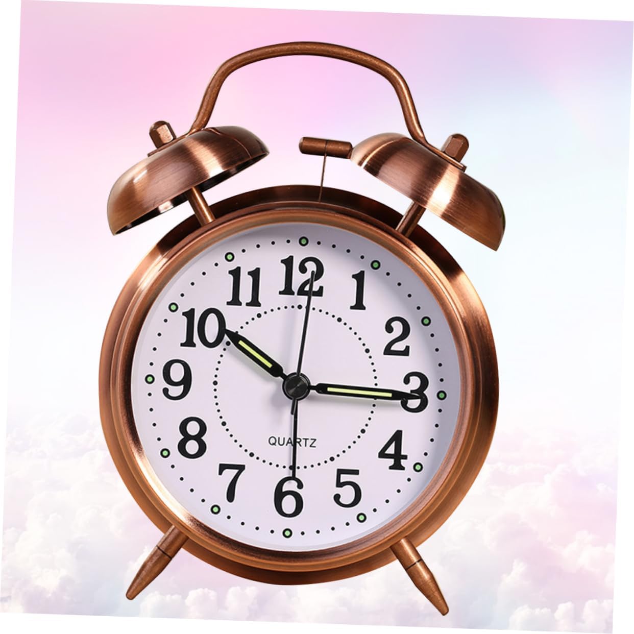 Classic Double Bells Alarm Clock with Copper Finish