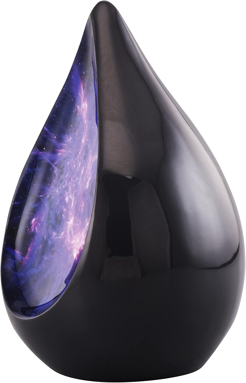 Everlasting Teardrop Cremation Urn Black Purple Galaxy Adult