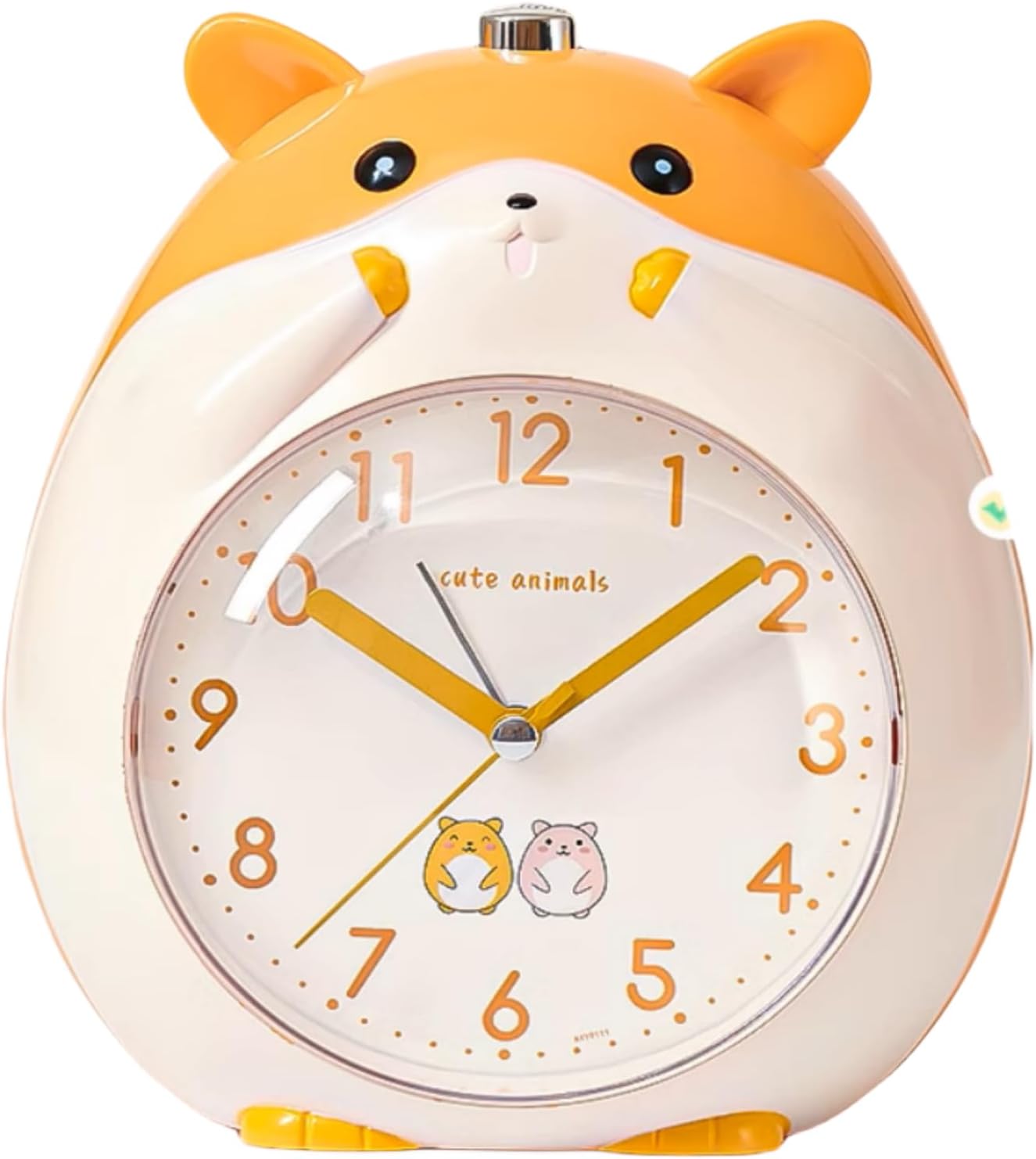 Kids Alarm Clock with Cute Cartoon Design Yellow