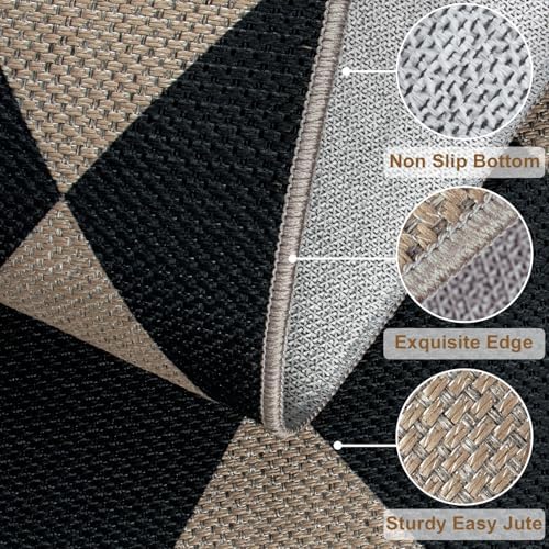 Rugalia Easy Jute Checkered Entryway Rug 2x3