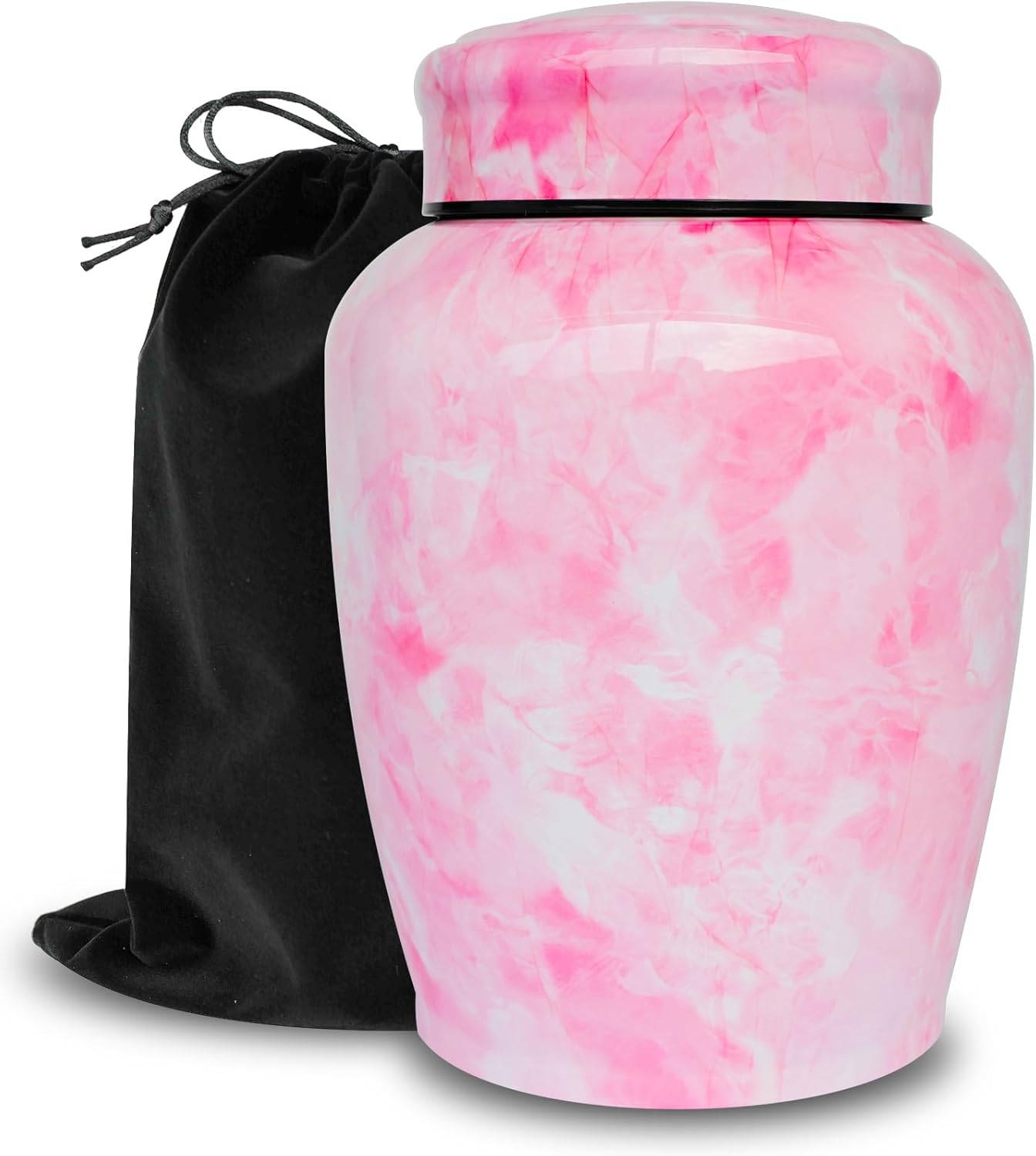 Pink Flower Marble Decorative Urn for Ashes
