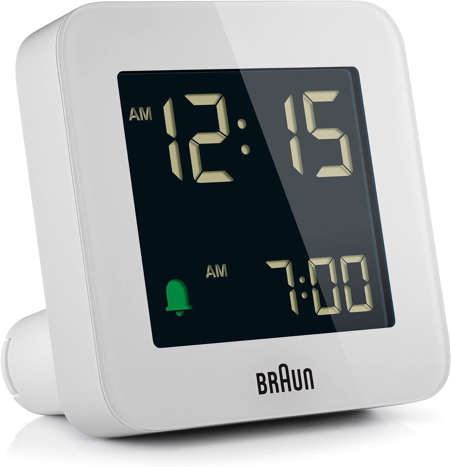 Braun Digital Alarm Clock with Snooze and Crescendo Beep in White