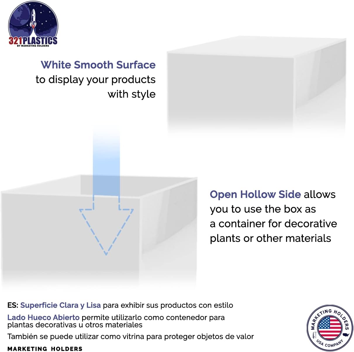 Tall Acrylic Display Box Cube Pedestal Sculpture Stand