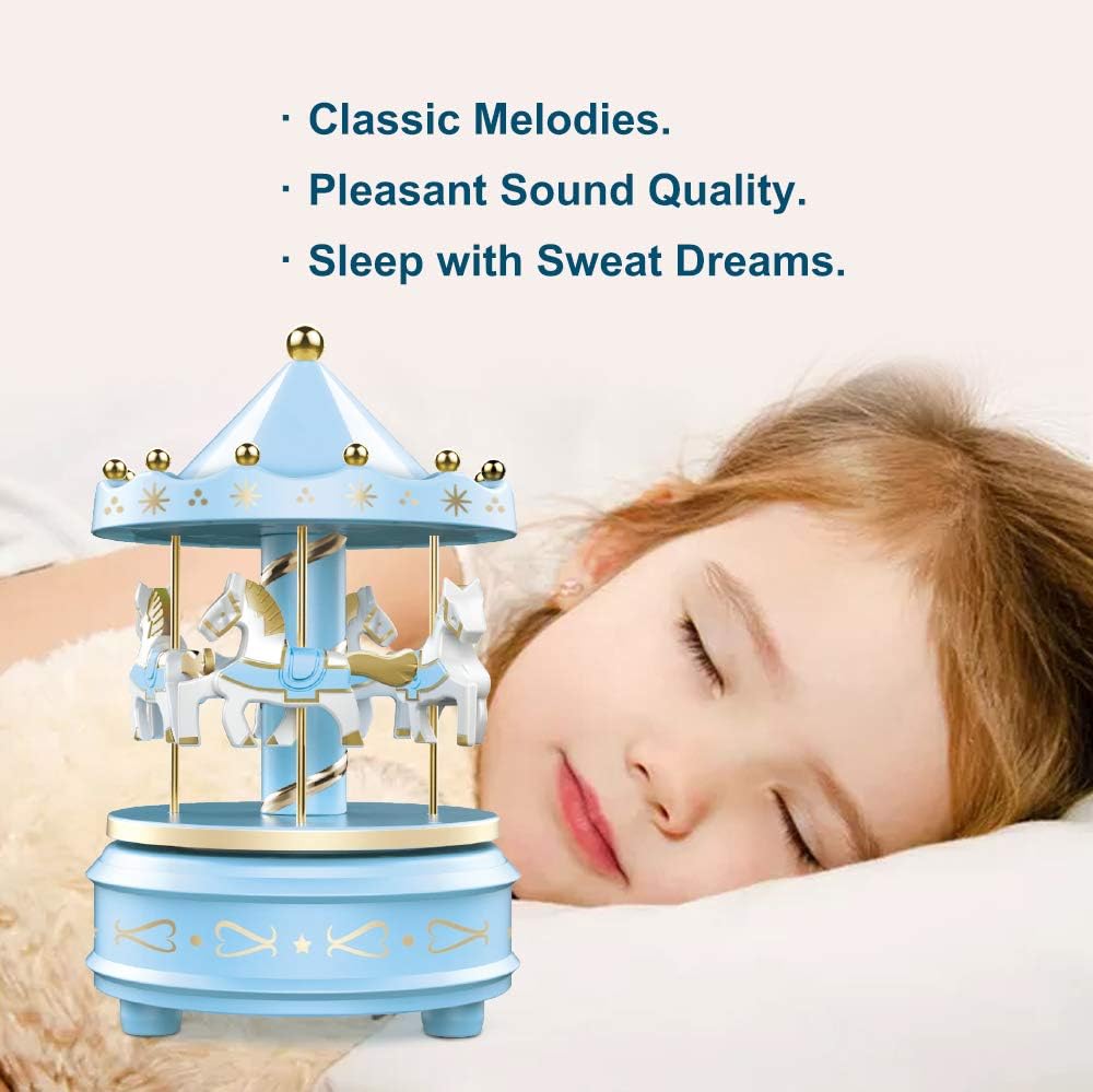 WEofferwhatYOUwant Carousel Music Box Blue