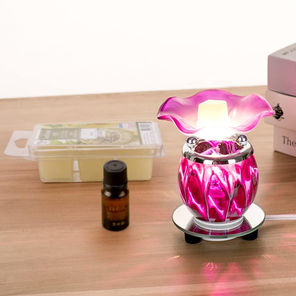 Hunanbang 1 Piece Purple Tie Dye Electric Wax Warmer with Mirrored Base