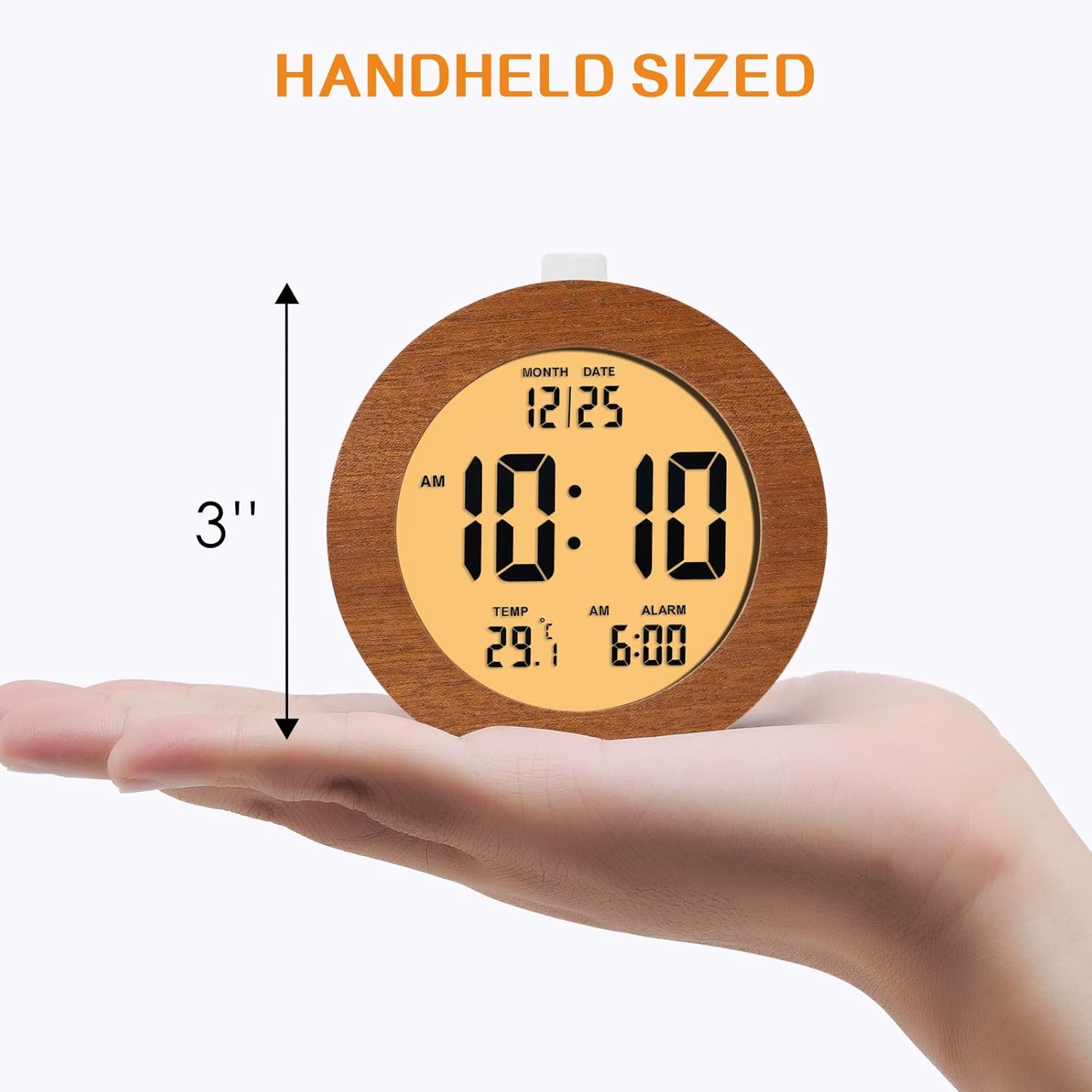 Plumeet Wooden Digital Alarm Clock with Nightlight