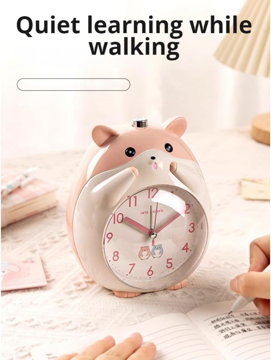 Kids Alarm Clock with Cute Cartoon Design Yellow