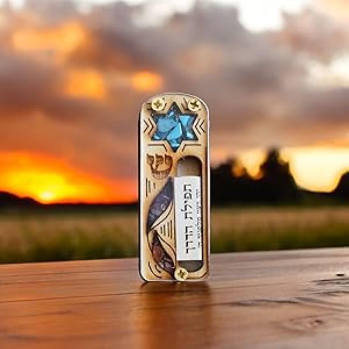 My Daily Styles Jewish Wooden Mezuzah with Prayer Scroll