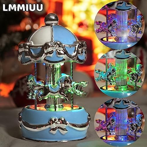 Blue Butterfly Ceramic Musical Carousel Gift