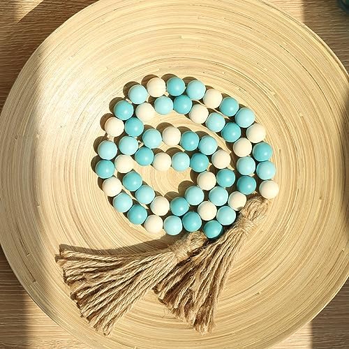 Meplait Wood Bead Garland 39 Inch Boho Decor