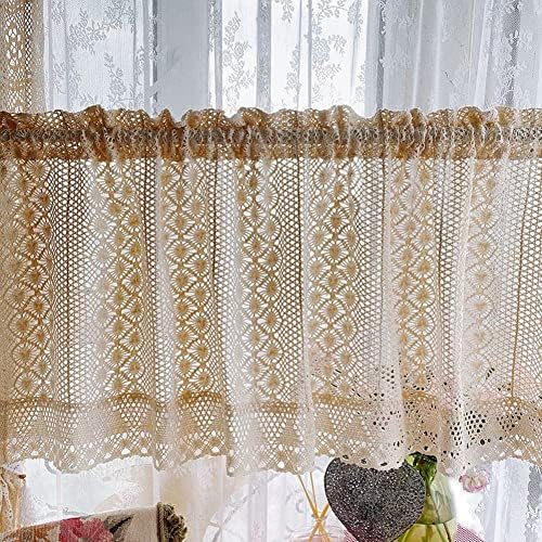 Rustic Crochet Curtain Valance for Kitchen Bathroom